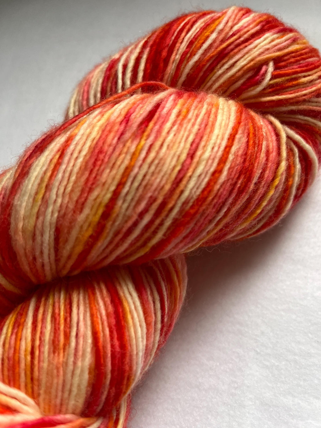Hand-Dyed Yarn | Flame | Multiple Bases | Fingering Weight | Red Orange Yellow | Sock Yarn