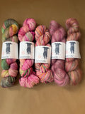 Hand Dyed Yarn "Flower Market" – Spring Floral DK, Worsted, Kid Silk Mohair