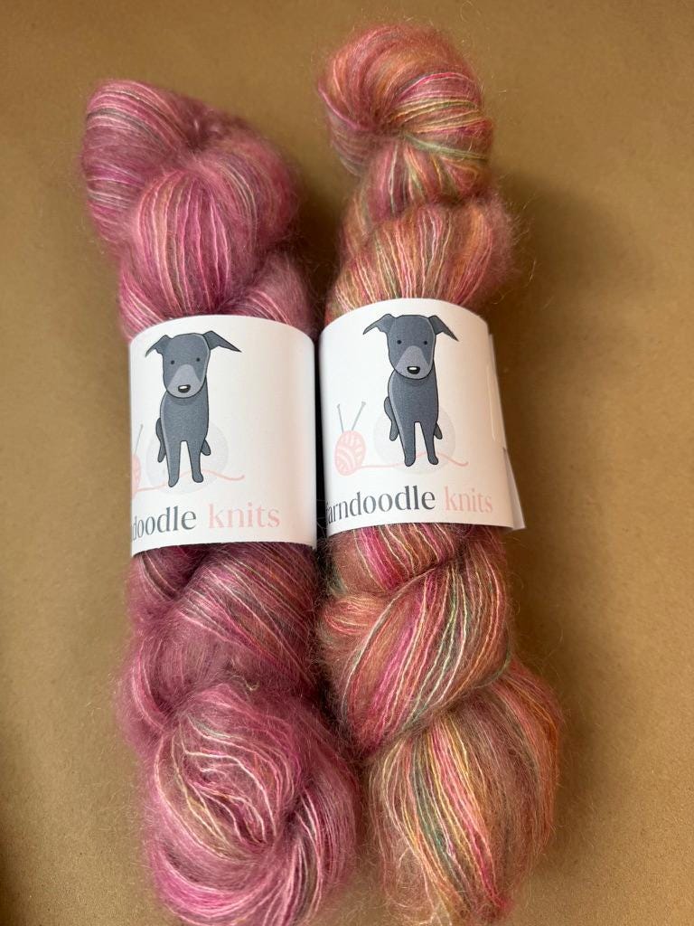Hand Dyed Yarn "Flower Market" – Spring Floral DK, Worsted, Kid Silk Mohair