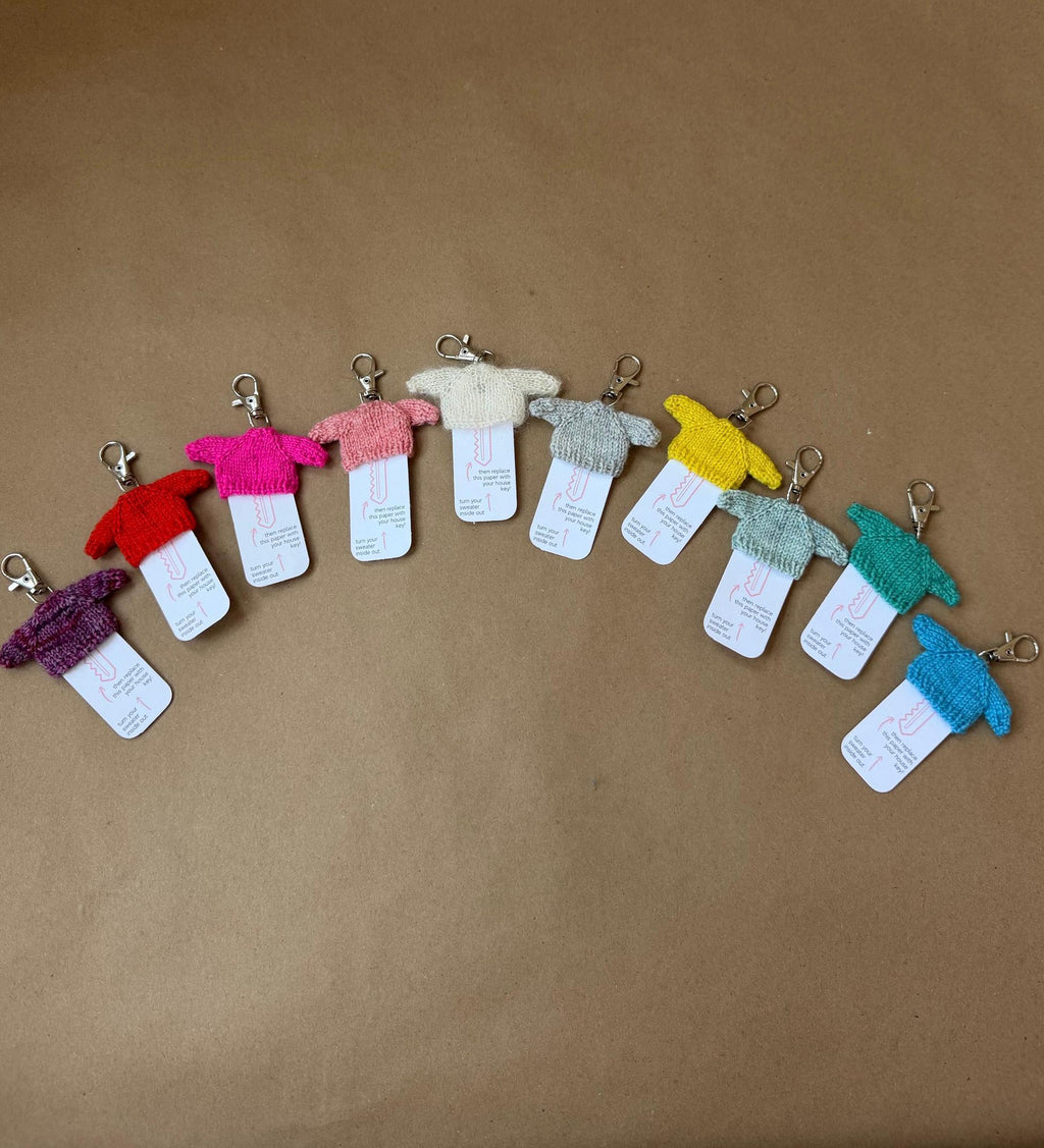 Hand-Knit Sweater Key Cover | Mini Knit Key Cozy