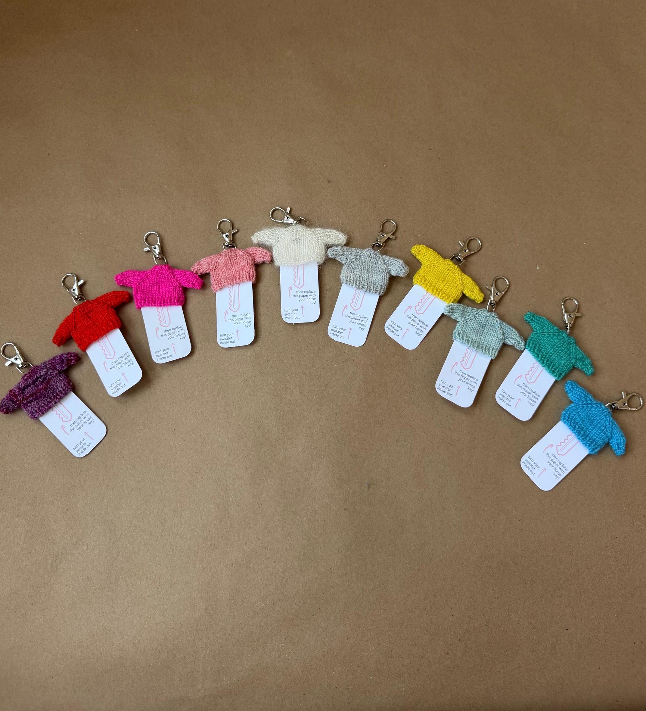 Hand-Knit Sweater Key Cover | Mini Knit Key Cozy
