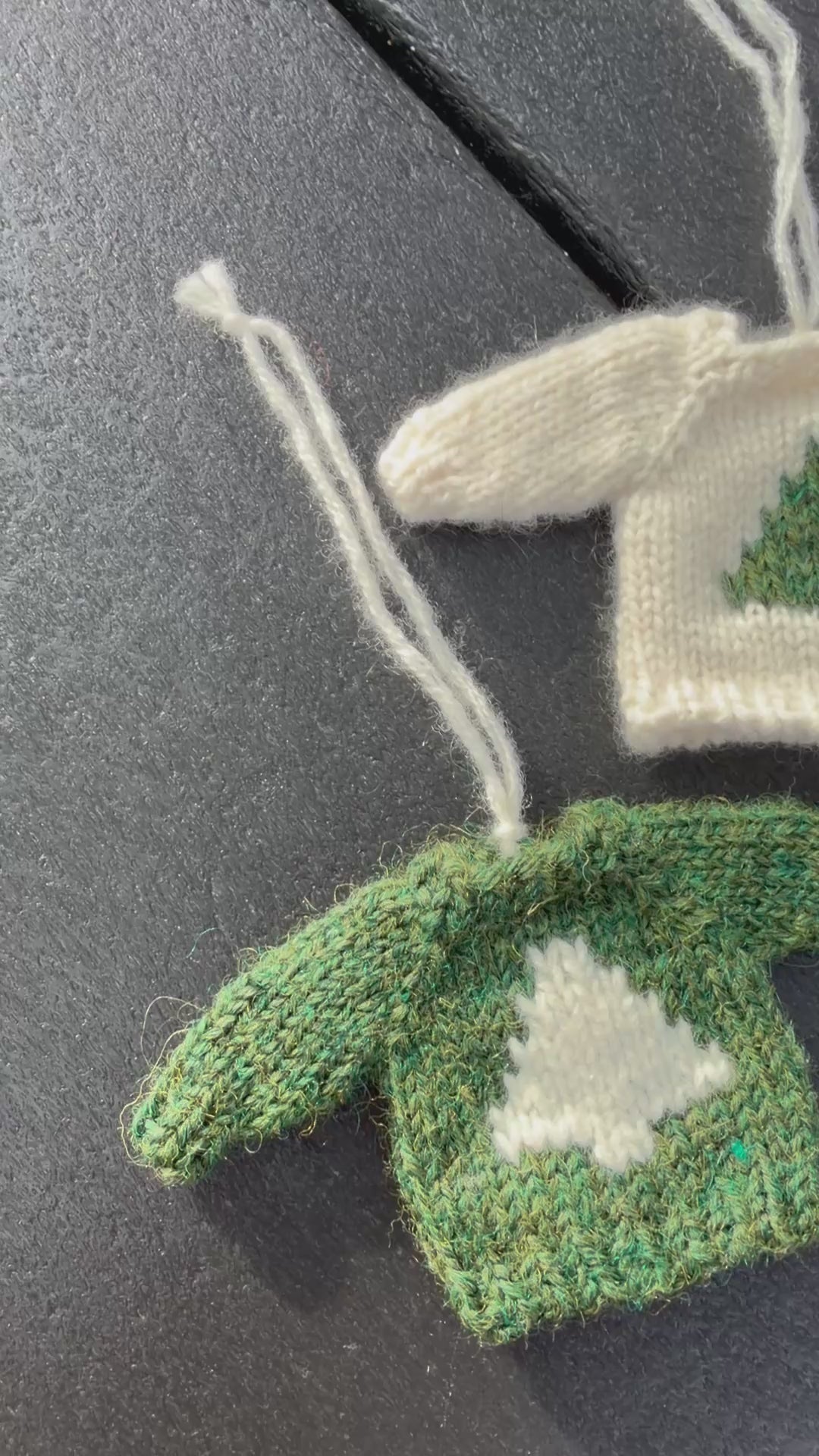 Mini Knit Sweater Ornament — Hand-Knit Christmas Tree Design