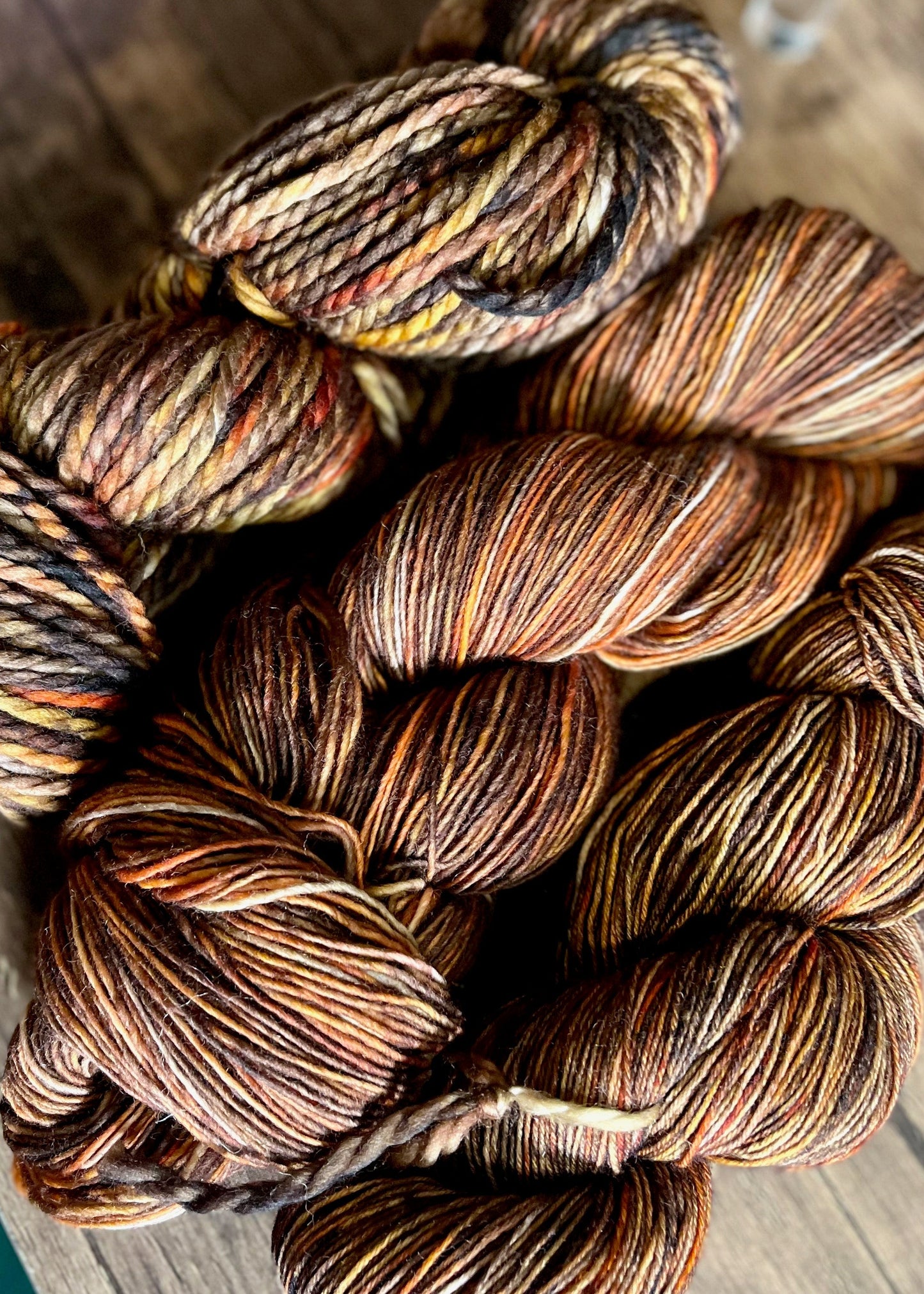 Hand-dyed Sock Superwash MerinoNylon Blend Yarn in Fall Leaves, 100g Skein